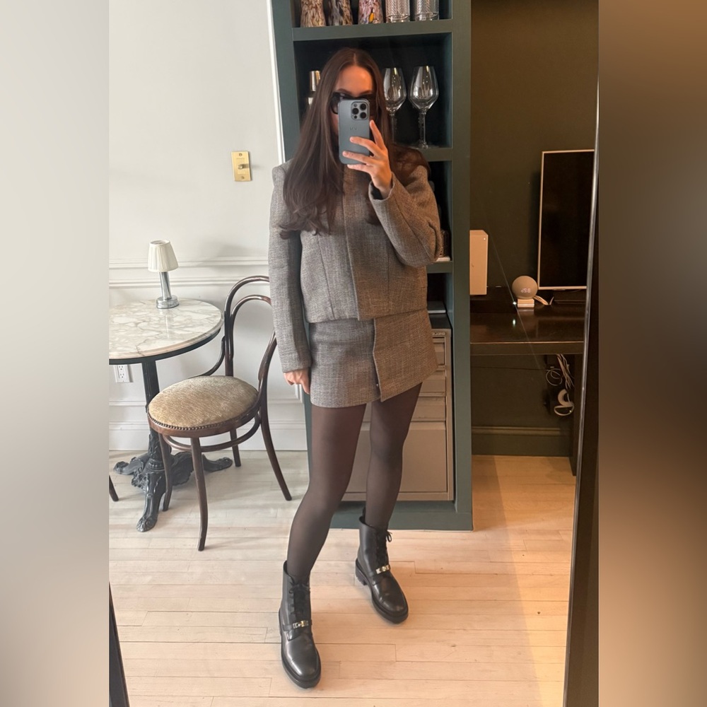 H&M Edition Black and White Pattern Blazer and Skirt set